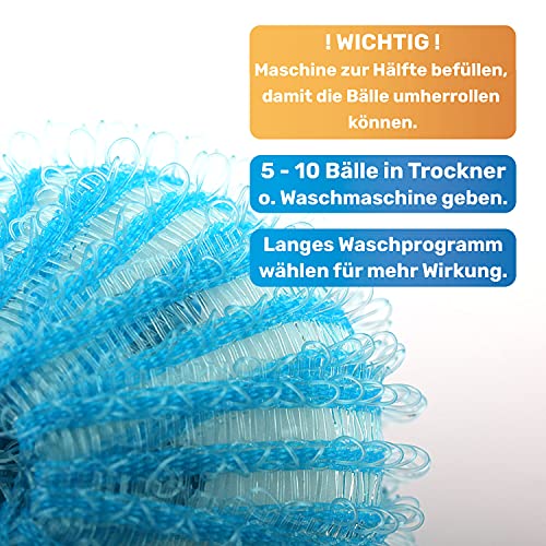 BluePet® 8x bolas de pelusa para lavadora - elimina pelos de animales y pelusas, recogedor de pelo para secadoras - bolas de pelusa - bola de lavandería (azul oscuro)