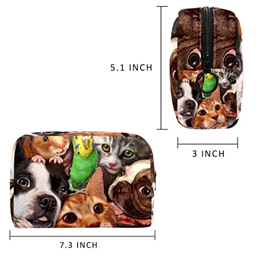 Bolsa de cosméticos para perros y gatos, para hamster y mascotas, adorable y espaciosa bolsa de aseo de viaje