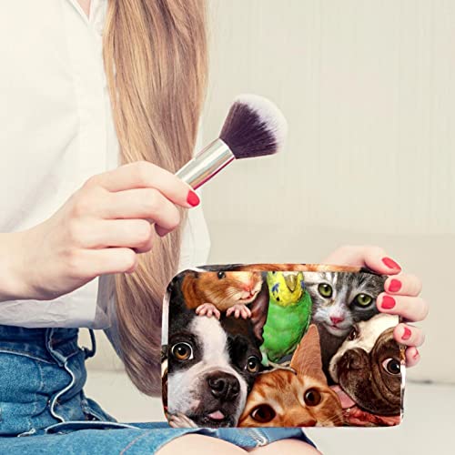 Bolsa de cosméticos para perros y gatos, para hamster y mascotas, adorable y espaciosa bolsa de aseo de viaje