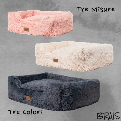 BRAIS Caseta de peluche para perros y gatos, con relleno de cojín 100 % algodón, cesta única, original, cojín extraíble, suave, cálida, resistente, tamaño pequeño, mediano y grande
