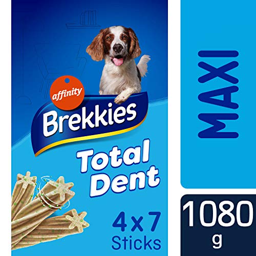 Brekkies Snacks para Perros Grandes Total Dent 4 x 270 g, Paquete de 2