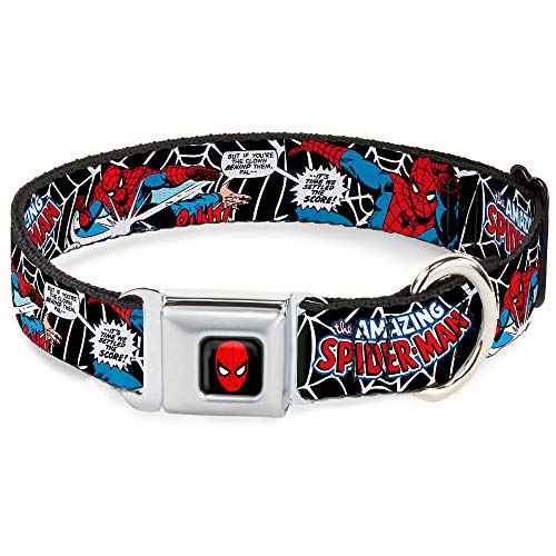 Buckle Down 9 – 15 "" spda-Spider-Man Collar de Perro