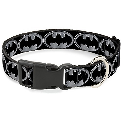 Buckle Down Batman Shield Negro/Plata plástico Clip Collar