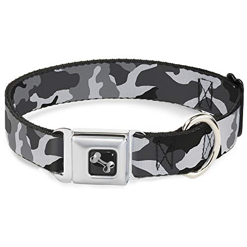 Buckle-Down Collar de Perro con Hebilla para cinturón de Seguridad, Color Blanco, 2,54 cm de Ancho, para Cuello de 9 a 15 Pulgadas, pequeño
