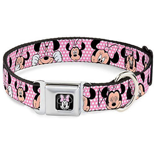 Buckle Down dybn Cara de Minnie Mouse Todo Color Rosa Lunares/Negro Collar de Perro