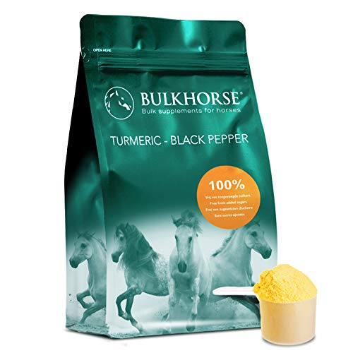 BulkHorse Cúrcuma + Pimienta Negra | Cúrcuma para función de articulaciones y división | 100% libre de azúcares añadidos | 1000 g