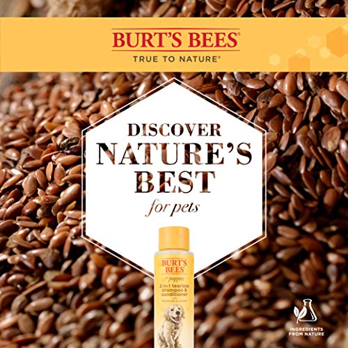 Burt's Bees Champú para Perros para Cachorros, champú y acondicionador 2 en 1, suero y Aceite de linaza, 16 onzas