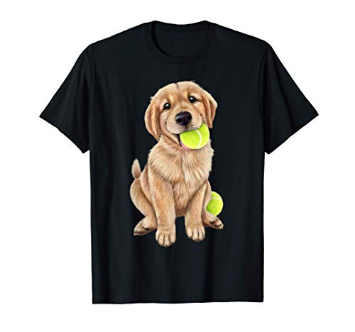 Cachorro de golden retriever con pelota de tenis Camiseta