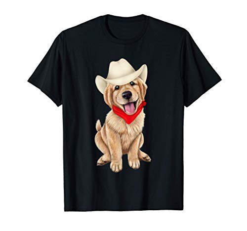 Cachorro de Golden Retriever disfrazado de vaquero Camiseta