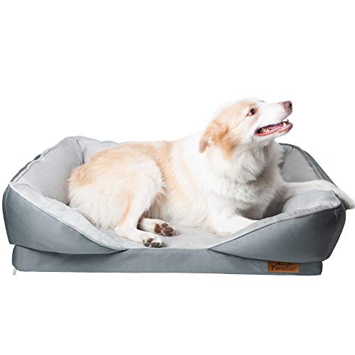 Cama de perro para mascota, cama de espuma viscoelástica para perros grandes, sofá ortopédico impermeable, cama para perro, funda extraíble, lavable, 89 x 56 cm