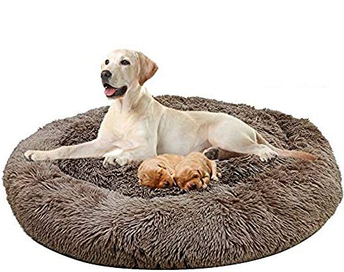 Cama grande ortopédica calmante para mascotas, canasta de dormir para perros de piel sintética suave, sofá cama para perro mediano y grande, perro perro Golden Retriever, perro alemán, lavable