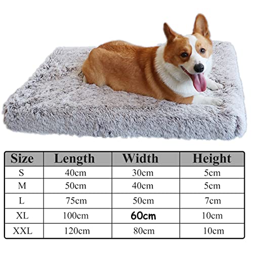 Cama para perros mediana Premium corrugado espuma viscoelástica cómodamente ortopédica camas para perros desmontables y lavables Alfombra para perros (L-gris+blanco)