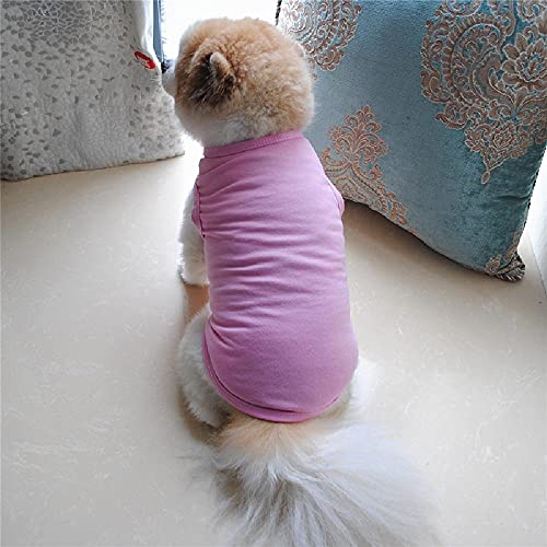 Camisa para Perros de Color sólido Ropa Barata para Perros para Perros pequeños Camiseta Suave y Bonita de Verano Chaleco para Cachorros Ropa para Mascotas para Perros pequeños de Peluche