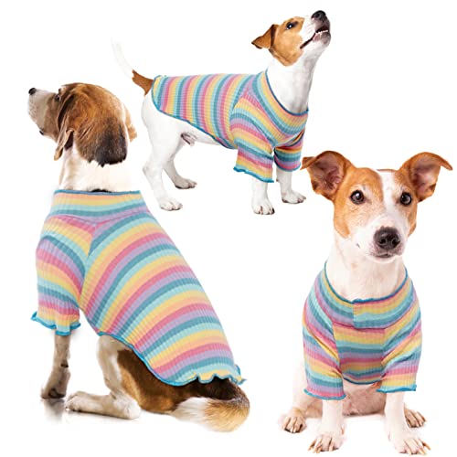 Camisa para Perros pequeños, Gatos o Mascotas, Camiseta de Rayas, Chaleco Cachorro básico, Camiseta sin Mangas, de algodón Suave para Chihuahua (XX-Large)