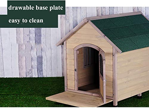 Casa de perro con porche de madera Al aire libre PET PET Cabaña de estilo Kennel Resistente a la clima Resistente al agua Afirmante para mascotas Inicio Muebles para mascotas para pequeños animales gr