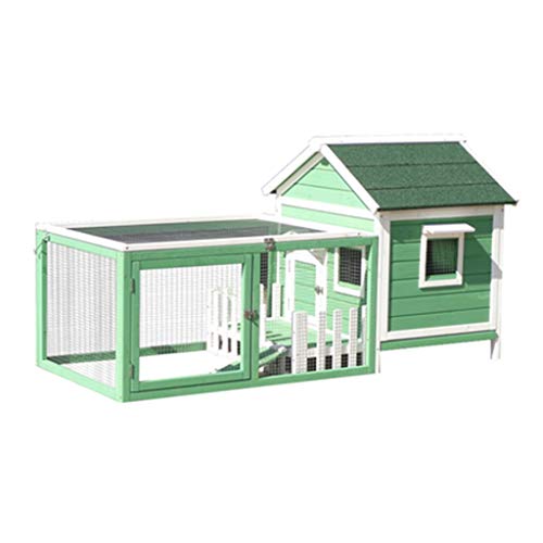 Casa de perro con porche de madera Al aire libre PET PET Cabina de cabina Kennel Resistente a la intemperie Mobiliario para mascotas a prueba de agua para pequeños animales grandes ( Color : Green )