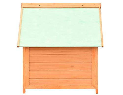 Caseta de perro con techo, casa de perro con marco de madera maciza para casa, jardín, patio, césped, terraza, 72 x 85 x 82 cm
