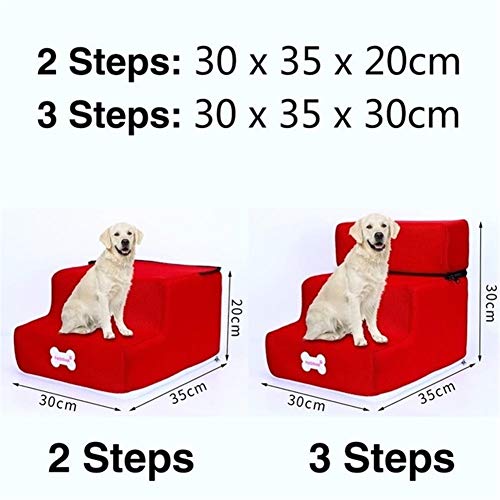 Caseta de Perro, Escaleras perro multicolor mascotas 3 pasos Escaleras for el pequeño perro casa del gato del perro casero de rampa de escalera antideslizante extraíble Perros de cama Suministros esca