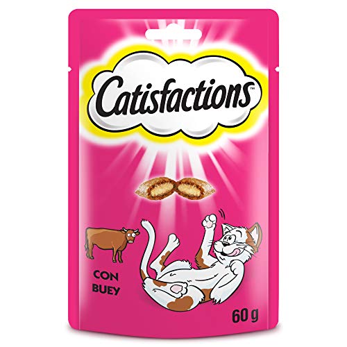Catisfactions Premios para Gatos, Sabor Buey (Pack de 6 x 60g)