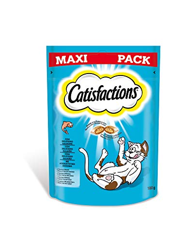 Catisfactions Premios para Gatos Sabor Salmón Maxipack (Pack de 4 x 180g)