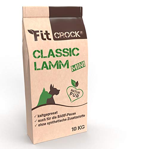 cdVet Naturprodukte Fit-Crock Classic Lamb Mini 10 kg - Perro - Alimentos - nutrición Adecuada - partbarf - sin Gluten - promueve el Pelaje + la Piel - Ingredientes equilibrados - prensado en frío -