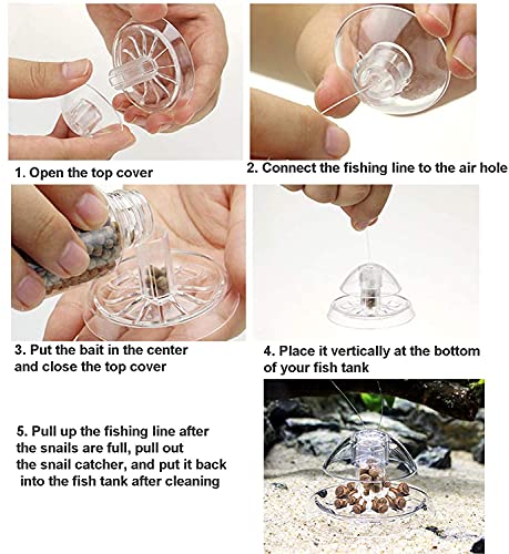 CENPEK Paquete de 2 trampas de caracol de plástico Snai Catcher para acuario