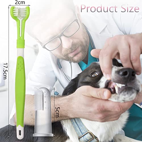 Cepillo de dientes para perros,8 Piezas Cepillo de Dientes para Mascotas cerdas completamente envueltas dientes fáciles de limpiar, para Perros Pequeños Medianos Grandes Gato