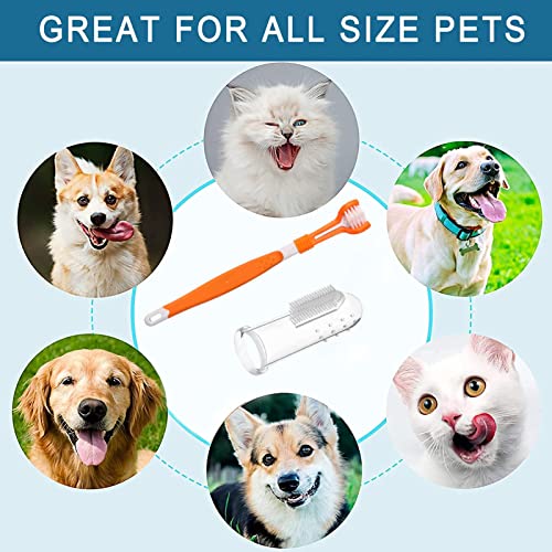 Cepillo de dientes para perros,8 Piezas Cepillo de Dientes para Mascotas cerdas completamente envueltas dientes fáciles de limpiar, para Perros Pequeños Medianos Grandes Gato
