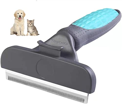 Cepillo para perros de pelo largo Cepillo para perros y cepillo para gatos Reduce eficazmente la caída del cabello Cepillo de aseo profesional y herramienta de limpieza para perros y gatos ...