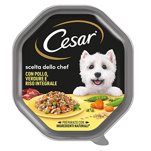 Cesar - Comida para Perros Selección del Chef, con Pollo, Verduras y arroz Integral, 150 g, 14 tarrinas