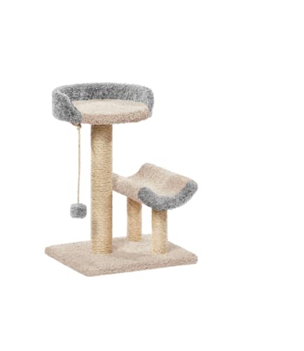 CES'ART - Árbol de gato Kouka - L - Poste Griffoir en Sisal - Revestimiento de moqueta - Crema Gris - 80 cm