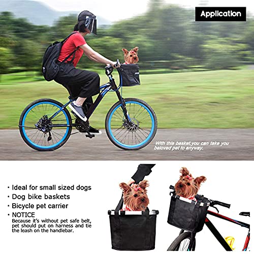 Cesta de almacenamiento - Bicicleta plegable Cesta de almacenamiento para mascotas Cesta delantera de bicicleta Cesta para perros Transportín para mascotas para viajes de picnic, 13.8x10.8x9.8 in