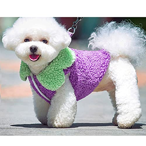 Chaleco de Perro con Vegetales Personalizado sin Mangas de otoño e Invierno, Soft y cómodo diseño Abierto, Adecuado para Perros pequeños y Gatos(S, Purple)