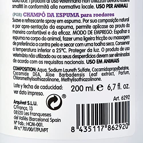 Champú espuma seca para roedores - 200 ml