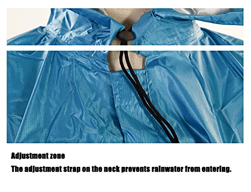 Chubasquero multifuncional tres en uno, unisex largo impermeable reutilizable poncho de lluvia con capucha senderismo pesca chaqueta de lluvia, 6