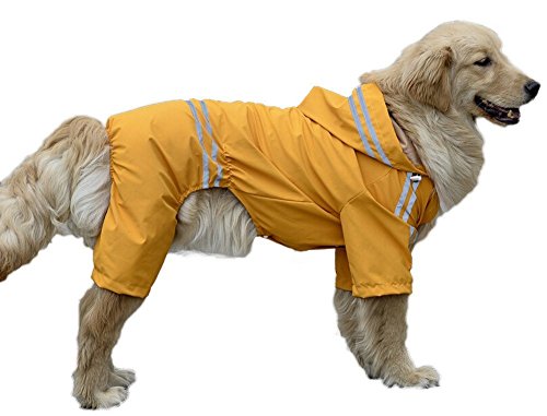 Chubasquero para perros y cachorros, impermeable para perros medianos y medianos, chaqueta impermeable con solapa - lluvia - boy - poncho de lluvia para golden retriever, labrador retriever, schnauzer