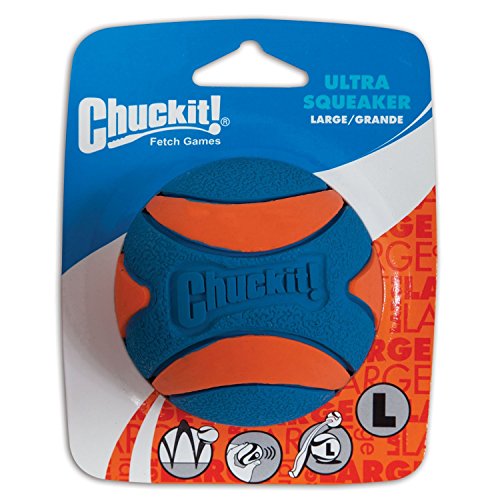 Chuckit! Ultra Squeaker Ball perro juguete grande (3" diámetro) – Paquete de 2