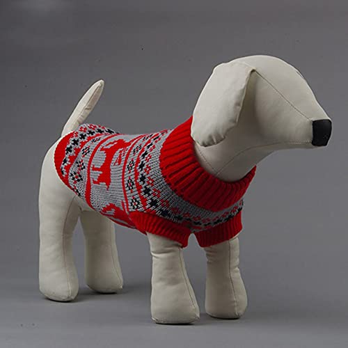 ChYoung Suéter para Perros Estilo navideño de otoño e Invierno, Renos de Vacaciones, cálidos y Gruesos Jerseys para Cachorros, Ropa Suave y cómoda para Mascotas para Perros pequeños y medianos
