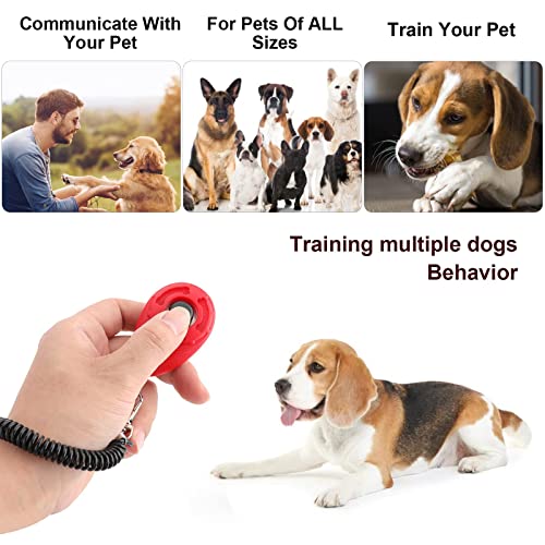 cobee Silbato de entrenamiento para perros y clicker, clicker profesional para entrenamiento de perros, detiene el ladrido, silbato para perro con cordón para entrenamiento de cachorros(rojo)