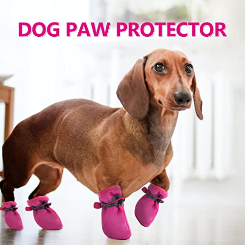 cobee Zapatos de perro zapatos de protección para perros, 4 protectores de pata para botas de perro, zapatos antideslizantes con correas reflectantes para cachorros pequeños y medianos de perro y gato