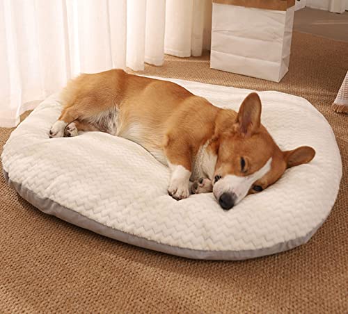 Colchón ovalado para cama de perro, cama de perro XL relajante, tamaño mediano, lavable, suave y cálida para cachorros, almohadas para perros pequeños, medianos y grandes