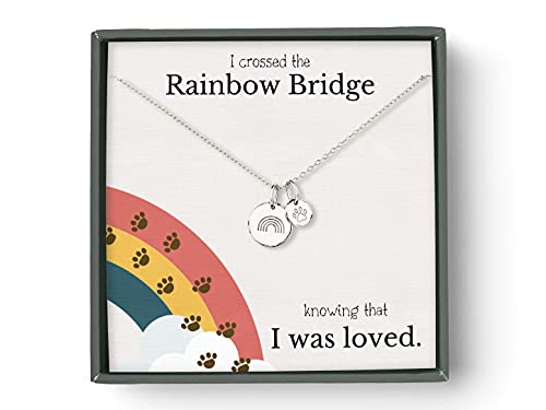 Collar con colgante de puente arcoíris para mascotas y gatos