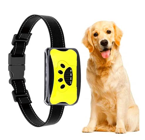 Collar De Adiestramiento para Perros Collar De Nailon Recargable con Dispositivo Antiladridos por Vibración Collares Antiladridos Automático para Perros Pequeños, Medianos y Grandes (A)