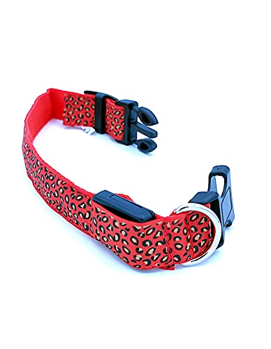 Collar de Perro Led Collar para Perro Reflectante Suave (L 34cm-57cm(Circunferencia), Naranja)