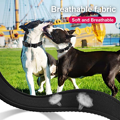 Collar de Perro Suave Acolchado Neopreno Ajustable Collares Reflectantes para Mascotas para Perros PequeñOs Medianos Grandes - Negro -L