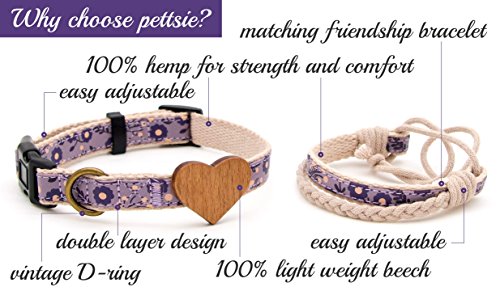 Collar para perros con corazón de madera de haya y brazalete de amistad marca Pettsie