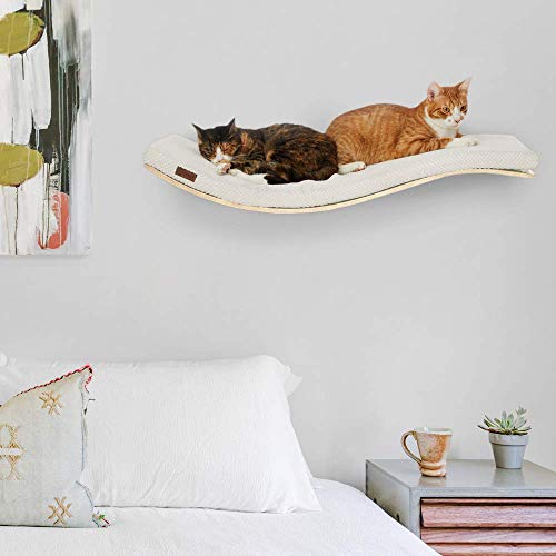 COSY AND DOZY Tumbona para gatos Chill Deluxe para montaje en pared, 90 x 41 cm, con colchón de 3 cm, peso 4,5 kg, tumbona de pared para gatos de hasta 25 kg de peso corporal