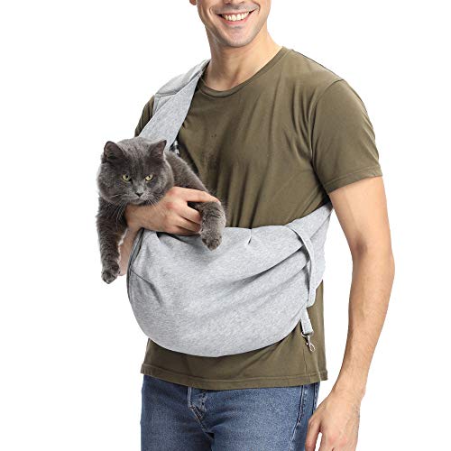 CUBY bolsa de mensajero de manos libres para mascotas de doble cara, suave y cómoda, adecuada para cachorros, gatitos, conejos, pan doble, bandolera (no ajustable)