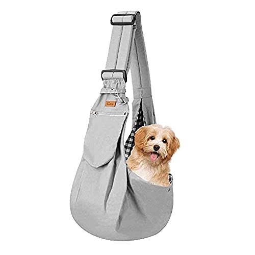 CUBY Bolsa de transporte para perros y gatos, bolsa suave y diseño de asas – Adecuado para cachorros pequeños perros bolsa de hombro bolsa bolsa de transporte bolsa (gris)