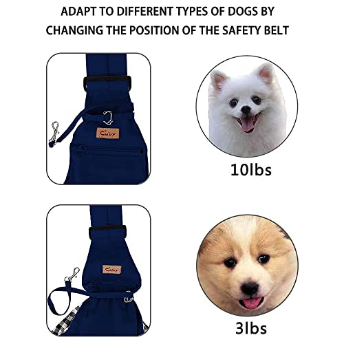 CUBY Bolsa de transporte para perros y gatos, bolsa suave y diseño de asas – Adecuado para cachorros pequeños perros pequeños una bolsa de hombro de doble cara (azul)